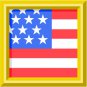 6" printed Military patriotic flag in frame vinyl decal sticker for any smooth surface.