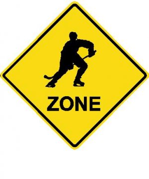 6" printed Hockey player sports vinyl decal sticker for any smooth surface.