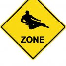 6" printed Karate kick sports vinyl decal sticker for any smooth surface.