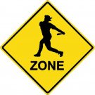 12"x12" Aluminum baseball batter sport crossing sign for indoor or outdoor use.