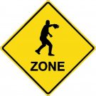 12"x12" Aluminum baseball pitch sport crossing sign for indoor or outdoor use.