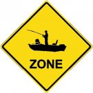12"x12" Aluminum bass fishing sport crossing sign for indoor or outdoor use.