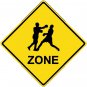 12"x12" Aluminum boxers sport crossing sign for indoor or outdoor use.