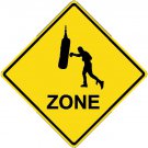 12"x12" Aluminum boxingbag sport crossing sign for indoor or outdoor use.