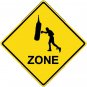 12"x12" Aluminum boxingbag sport crossing sign for indoor or outdoor use.
