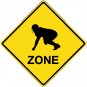 12"x12" Aluminum football tackle sport crossing sign for indoor or outdoor use.