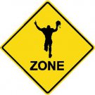 12"x12" Aluminum footballrun tackle sport crossing sign for indoor or outdoor use.