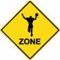 12"x12" Aluminum footballrun tackle sport crossing sign for indoor or outdoor use.