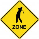 12"x12" Aluminum golfer sport crossing sign for indoor or outdoor use.