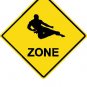 12"x12" Aluminum karate kick sport crossing sign for indoor or outdoor use.