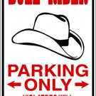 9"x12" SPT16 BULL RIDER Aluminum Novelty Parking sign for indoor or outdoor use.