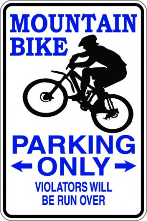 9"x12" SPT36 MOUNTAIN BIKE Aluminum Novelty Parking sign for indoor or outdoor use.