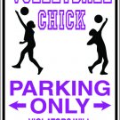 9"x12" SPT40 VOLLEYBALL CHICK Aluminum Novelty Parking sign for indoor or outdoor use.