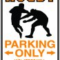 9"x12" SPT42 RUGBY PARKING ONLY Aluminum Novelty Parking sign for indoor or outdoor use.
