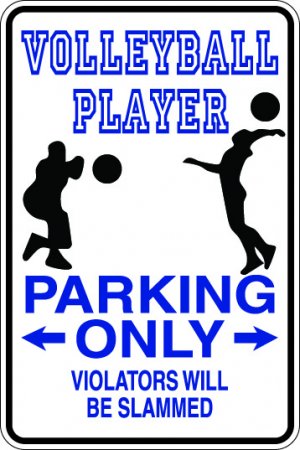 9"x12" SPT56 VOLLEYBALL PLAYER Aluminum Novelty Parking sign for indoor or outdoor use.