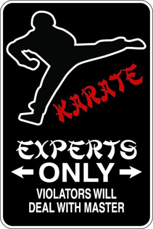 9"x12" SPT74 KARATE EXPERTS Aluminum Novelty Parking sign for indoor or outdoor use.