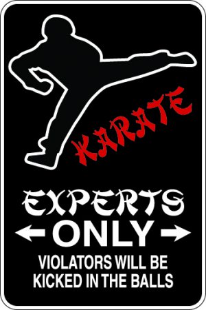 9"x12" SPT78 KARATE Aluminum Novelty Parking sign for indoor or outdoor use.