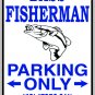 9"x12" SPT96  BASS FISHERMAN Aluminum Novelty Parking sign for indoor or outdoor use.