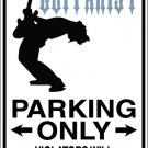 9"x12" SPT100  GUITARIST Aluminum Novelty Parking sign for indoor or outdoor use.