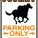9"x12" SPT113  JOCKEY Aluminum Novelty Parking sign for indoor or outdoor use.