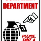 9"x12" MISC16 Complaint dept Aluminum Novelty Parking sign for indoor or outdoor use.