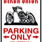 9"x12" MISC22  Biker chick Aluminum Novelty Parking sign for indoor or outdoor use.