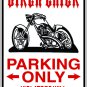9"x12" MISC22  Biker chick Aluminum Novelty Parking sign for indoor or outdoor use.