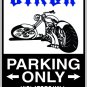 9"x12" MISC34 Biker Aluminum Novelty Parking sign for indoor or outdoor use.