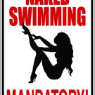 9"x12" MISC41  Naked swimming Aluminum Novelty Parking sign for indoor or outdoor use.