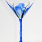 Hand Painted Martini Glass - Tropical Flower Design