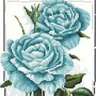Counted cross stitch pattern / chart PDF "Abstract blue rose"