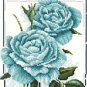 Counted cross stitch pattern / chart PDF "Abstract blue rose"