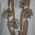Knitted necklace, 100% linen
