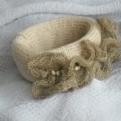 Knitted bracelet, cotton - linen