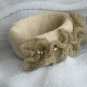 Knitted bracelet, cotton - linen