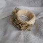 Knitted bracelet, cotton - linen