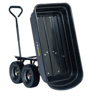 Gorilla 600lb Capacity Poly Dump Utility Cart Black Dump 10&acirc;�� Tires Wheel Barrow