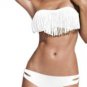 New! Fringed Bandeau Beach Bikini - White