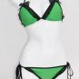 New! Green/Black Polkadot  Scrunch Butt String Bikini Set