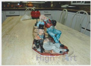 Two Elderly Drunk, Capodimonte Porcelain