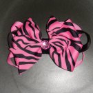 Pink Zebra 4 inch HOT bow!