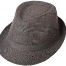 Plaid Fedora Hat w/Red Line