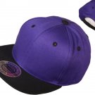 Plain Snapback Hats w/ Green Underbill (Purple/Black)