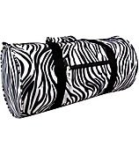 Zebra with Black Trim Roll Duffle Bag