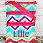 Multi-Chevron Crossbody Bag with Hot Pink