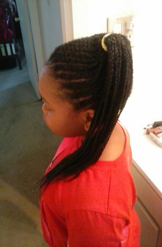 Lil girl side pony tail