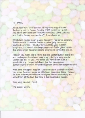 Letter From The Easter Bunny