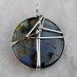 Wire wrapped Labradorite Disc Pendant