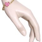 RHINESTONE HEART PEARL BRACELET