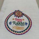 Embroidered HAPPY RAKHI Extra Large Flour Sack Kitchen Towel